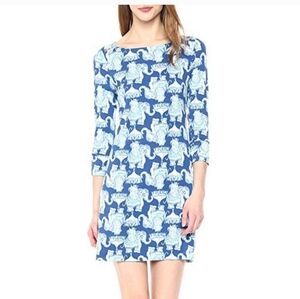 Lilly Pulitzer Blue and White Elephant Dress for Office & Gameday
